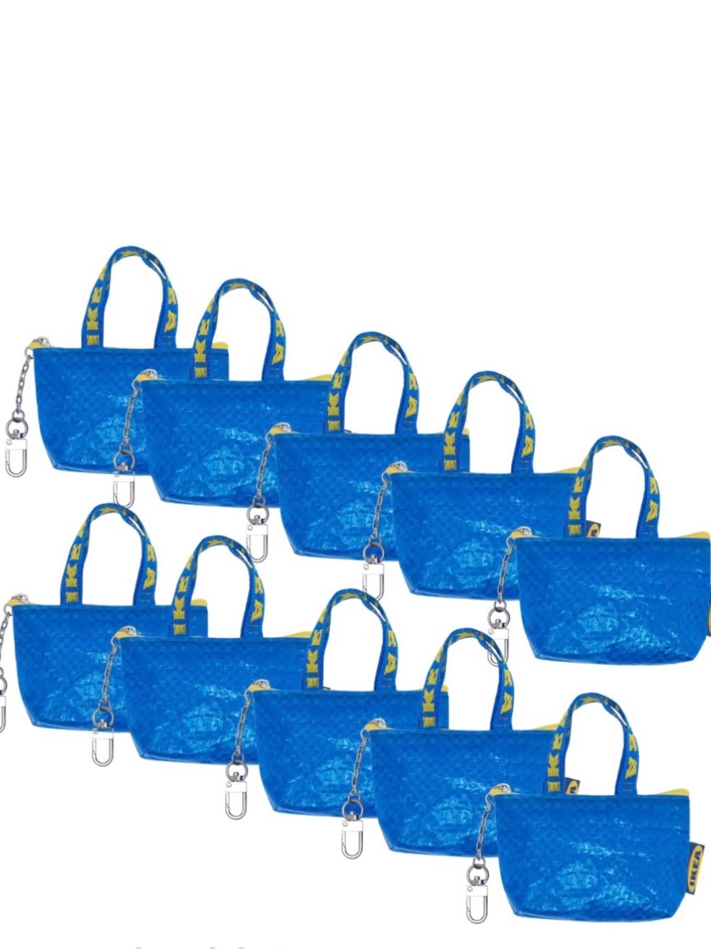 NEW ~  10 IKEA Knolïg Bag Mini Tote Keychains